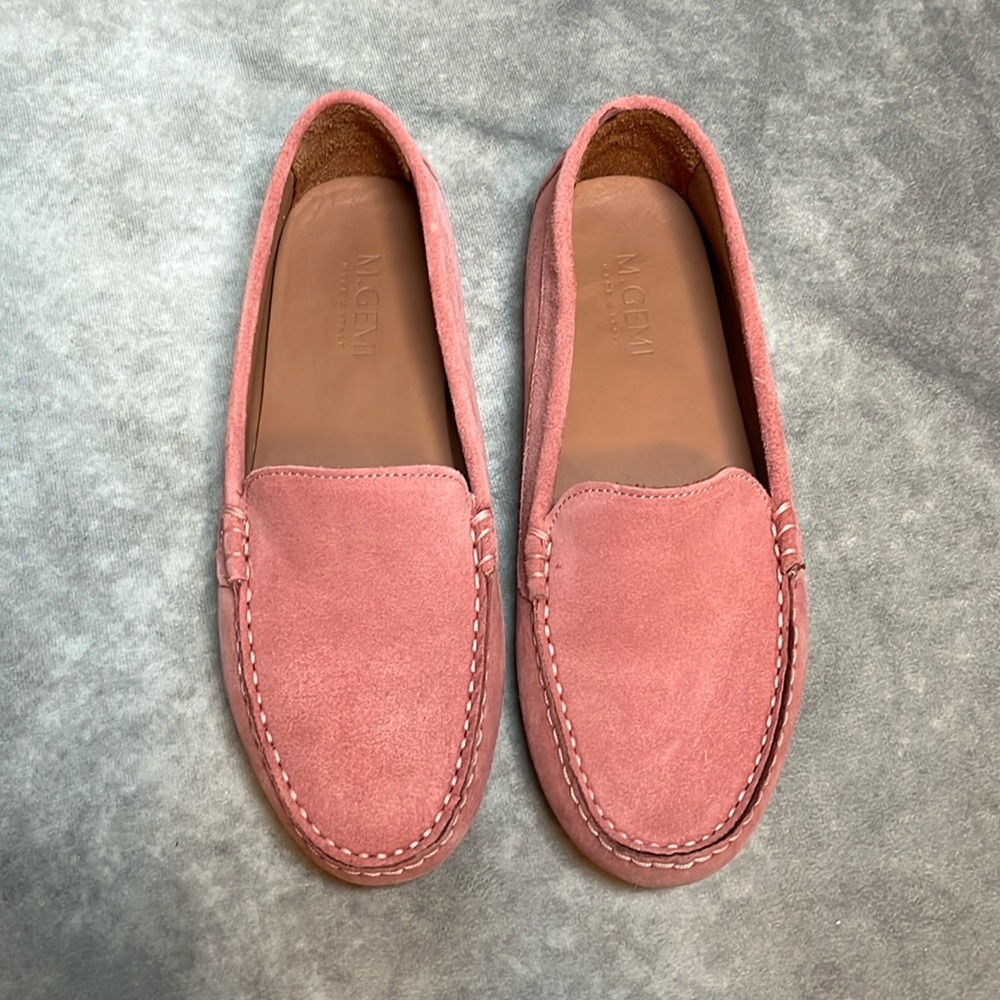 M. GEMI - The Felize Suede Leather Driving Shoes - Color: Pink - Size 8